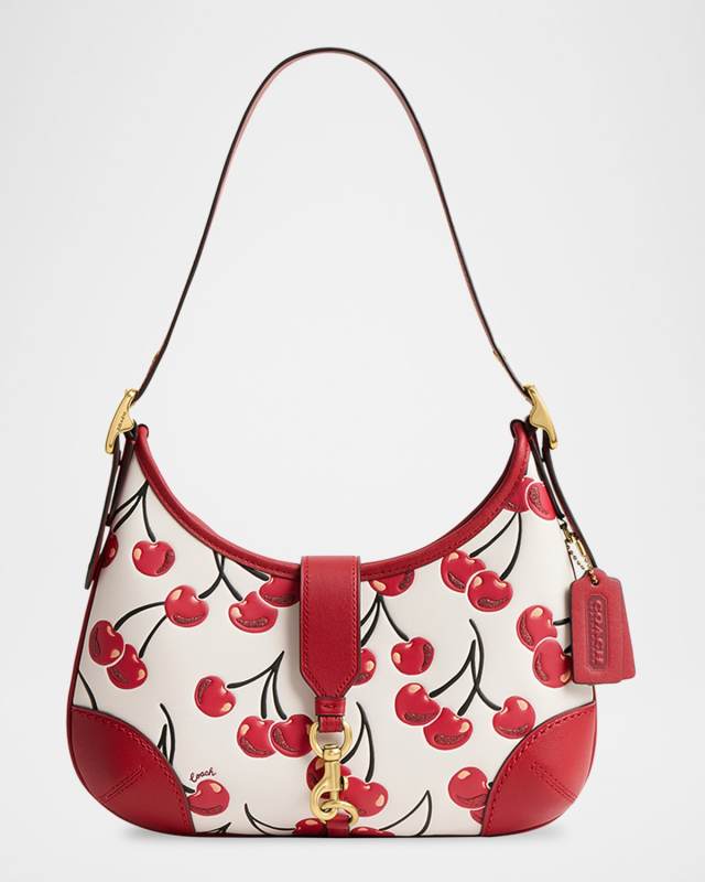 Hamptons Cherry-Print Shoulder Bag